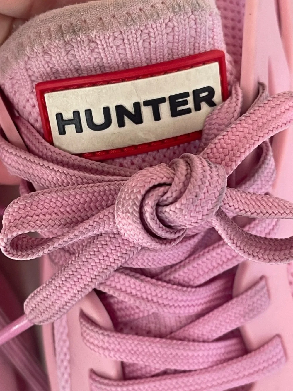 Hunter Pastel Pink Chunky Lace-Up Sneakers
